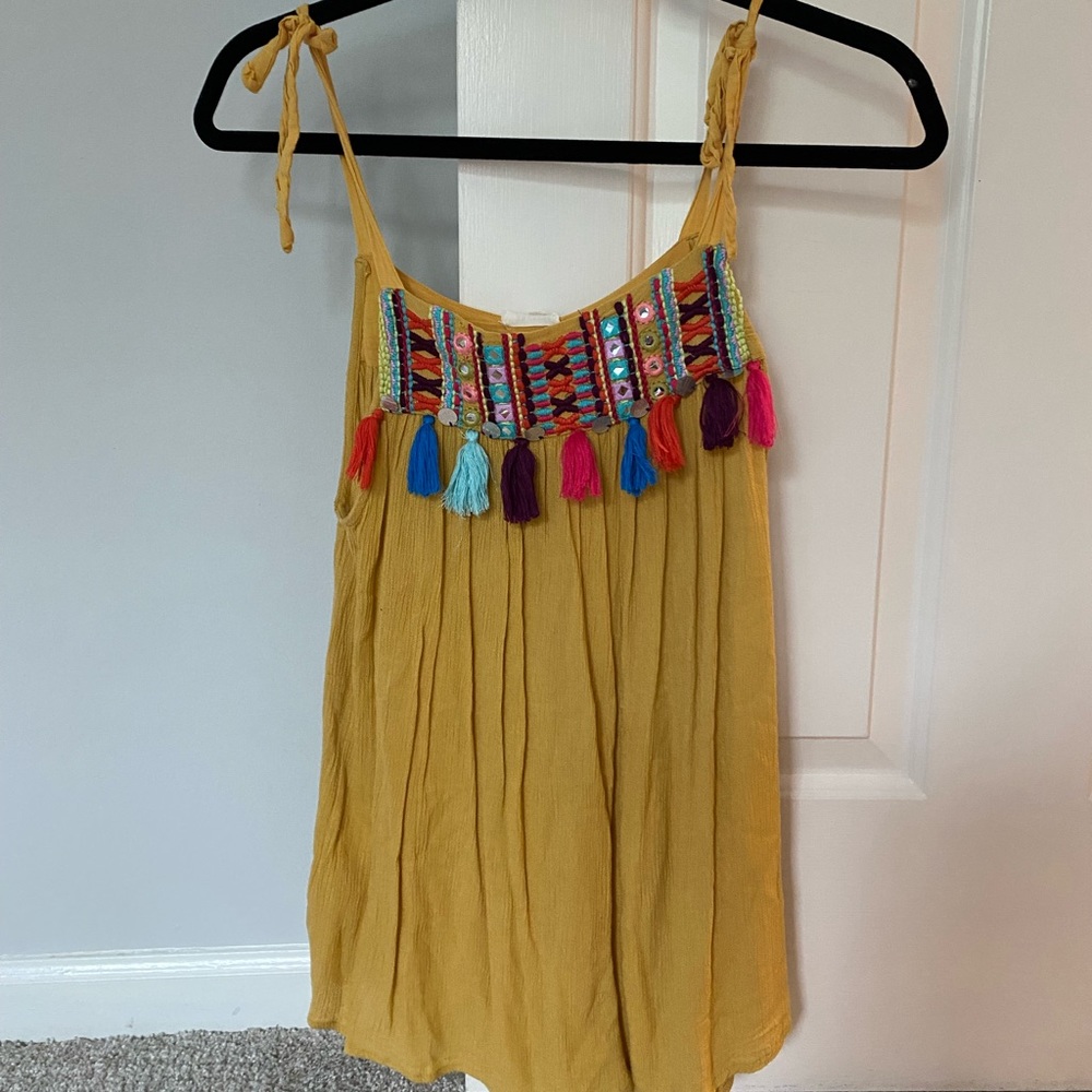 En Crème Fun Boho Yellow Top